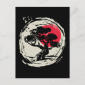 盆栽アート日本のサンセット ポストカード (正面)