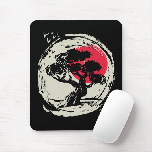 盆栽アート日本のサンセット マウスパッド (マウス)
