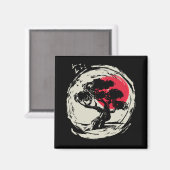 盆栽アート日本のサンセット マグネット (正面/裏面)