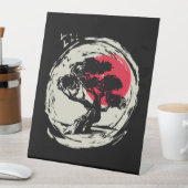 盆栽アート日本のサンセット 台座サイン (インサイチュ)