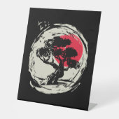 盆栽アート日本のサンセット 台座サイン (正面)