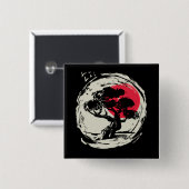 盆栽アート日本のサンセット 缶バッジ (正面&裏面)