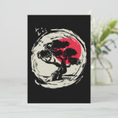 盆栽アート 日本の夕焼け 招待状 (スタンド正面)