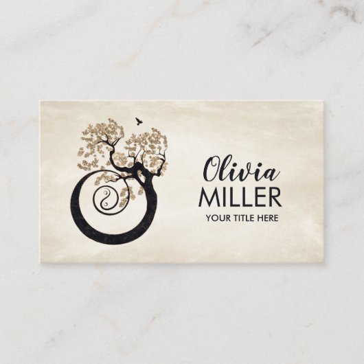 盆栽インヤンスパイラルツリーオブライフ 名刺 (正面)