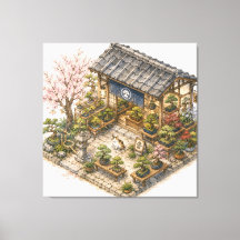盆栽ショップの水彩画