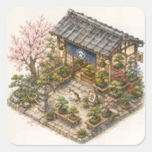 盆栽ショップの水彩画