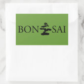 盆栽シルエット 長方形シール (バッグ)