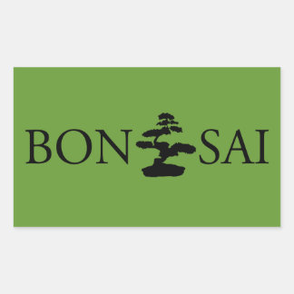 盆栽シルエット 長方形シール