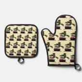 盆栽ツリーのクリスマス 鍋つかみ&鍋敷きセット (正面)