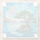 盆栽ツリーフルムーンモザイクアート ガラスコースター (裏面)