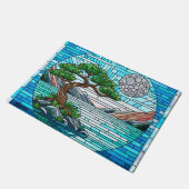 盆栽ツリーフルムーンモザイクアート ドアマット (アングル)