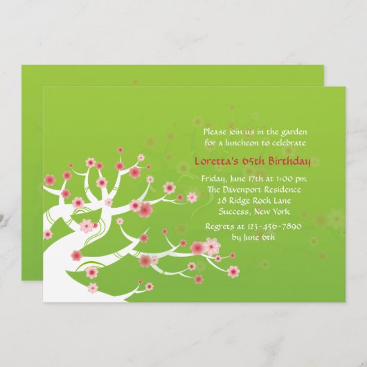 盆栽ツリー招待状 招待状 (正面/裏面)