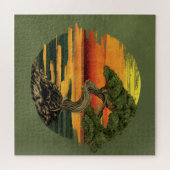 盆栽ツリー海の夕日 ジグソーパズル (横)