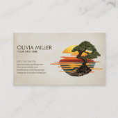 盆栽ツリー海の夕日 名刺 (正面)