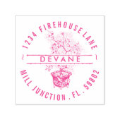 盆栽ツリー自己インキング差出人住所スタンプ セルフインキングスタンプ (デザイン)