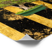 盆栽ツリー金ゴールドブラックウォールアートポスター ポスター (角)