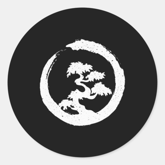 盆栽ツリーWエンソブラシストローク ラウンドシール (正面)