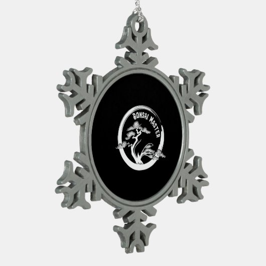 盆栽マスタージャパン盆栽アートサークル スノーフレークピューターオーナメント (左)