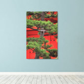 盆栽マツ キャンバスプリント (インサイチュ (ウッドフロア))