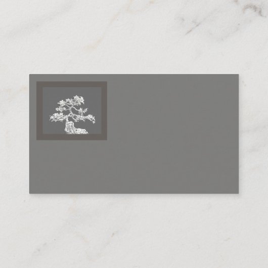 盆栽ユニーク木の名刺の黒と灰色 名刺 (裏面)