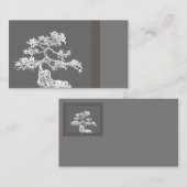 盆栽ユニーク木の名刺の黒と灰色 名刺 (正面/裏面)