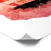 盆栽ヴィンテージグラフィッククールレッド版 ポスター (角)