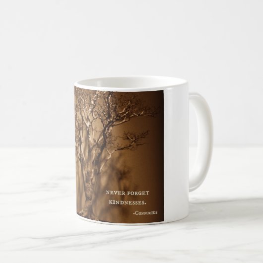 盆栽及び孔子の親切さの引用文 コーヒーマグカップ (正面右)