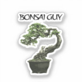 盆栽愛好家のための面白い一言「Bonsai guy」 シール (正面)