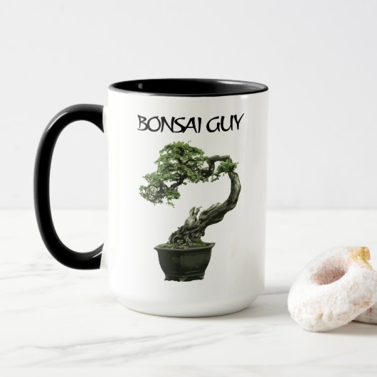 盆栽愛好家のための面白い一言「Bonsai Guy」 マグカップ (ドーナツ付き)