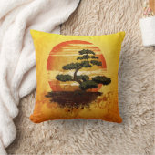 盆栽日本のの日没 クッション (ブランケット)