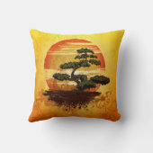 盆栽日本のの日没 クッション (裏面)