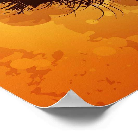 盆栽日本のの日没 ポスター (角)