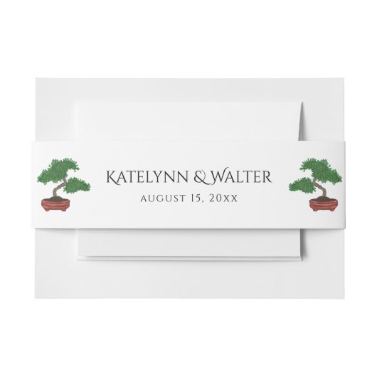 盆栽日本のツリー結婚式招待状 招待状ベリーバンド (正面例)
