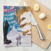 盆栽日本の師・国芳・浮世絵 キッチンタオル (四つ折り)