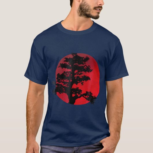盆栽日本の樹の伝統日本のグラフィック Tシャツ (正面)
