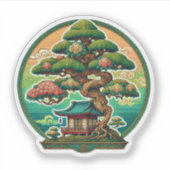 盆栽日本の樹 シール (正面)