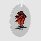 盆栽日本の漢字パーソナライズされた オーナメント (正面)