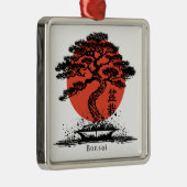 盆栽日本の漢字パーソナライズされた メタルオーナメント (右)