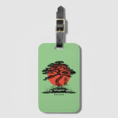 盆栽日本の漢字パーソナライズされた ラゲッジタグ (正面縦)