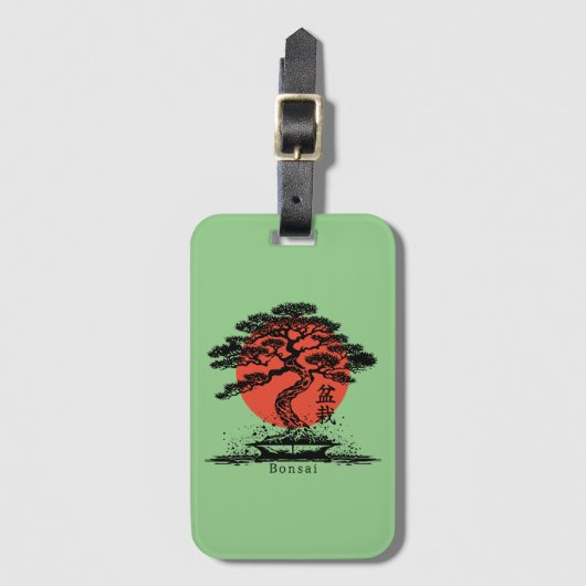 盆栽日本の漢字パーソナライズされた ラゲッジタグ (正面縦)