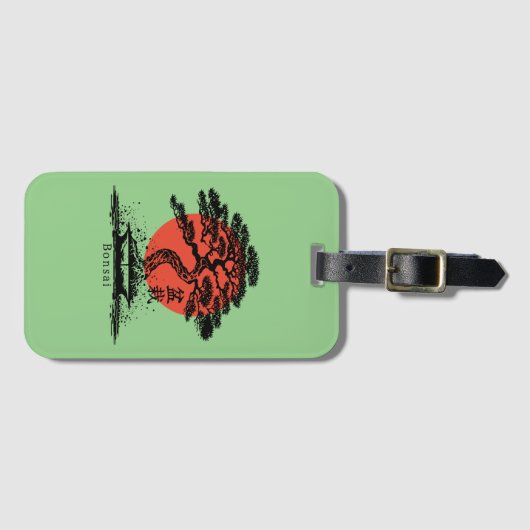 盆栽日本の漢字パーソナライズされた ラゲッジタグ (正面横)