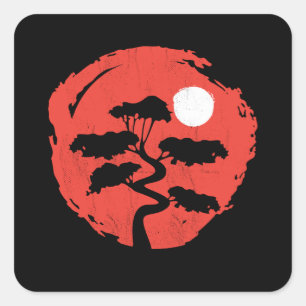 盆栽日本の禅師 スクエアシール