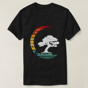 盆栽樹円窓サークルヴィンテージ禅書 Tシャツ