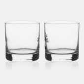 盆栽 – 中国のスタイル – 白黒 ウイスキーグラス (右)