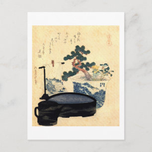 盆栽, 北斎, 浮世絵 ポストカード