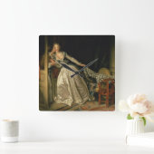 盗まれたキスジーンHonore Fragonard スクエア壁時計 (ホーム)