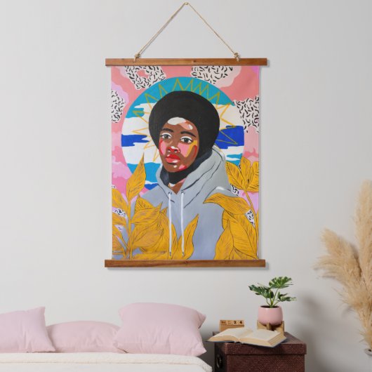 盗まれたフード付きスウェットシャツ 吊り下げ型タペストリー (寝室)