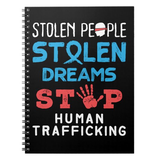 盗まれた人々が夢を盗ストップみ人身売買 ノートブック (正面)