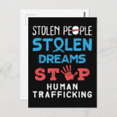 盗まれた人々が夢を盗ストップみ人身売買 ポストカード (正面/裏面)
