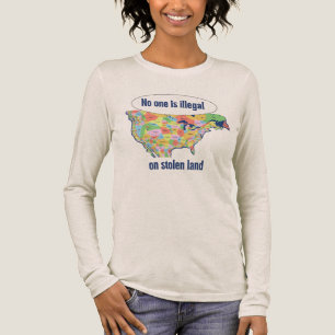 盗まれた土地では誰も違法ではない - 長袖Tシャツ トライブレンドTシャツ